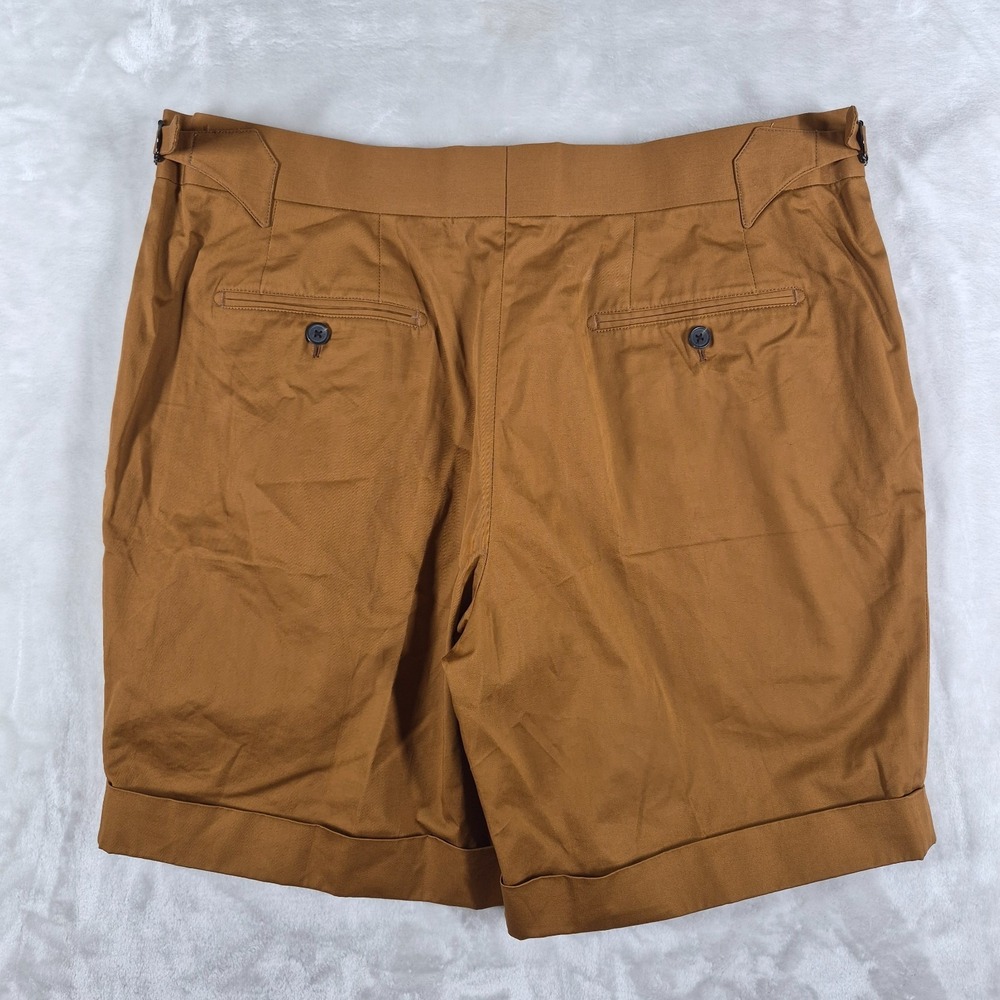 Spier & Mackay Shorts Men's 38 Brown High Rise Pleated Cuffed Adjustable NWT - Picture 5 of 8